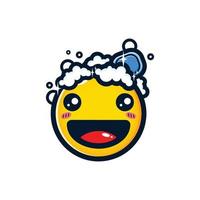 feliz baño emoji vector diseño