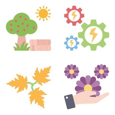 Nature Flat Icons Set