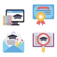 Online Learning Flat icons vector