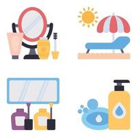 Spa and Beauty Flat Icons vector