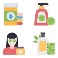 Spa and Beauty Flat Icons vector