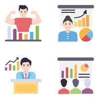 Training Flat icons vector