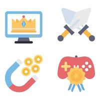 Games Flat icons sets vector