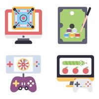 Games Flat icons sets vector