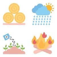 Nature Flat Icons Set vector