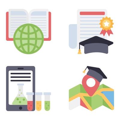 Online Learning Flat icons