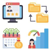 Operation Management Flat icons vector