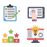 Training Flat icons vector