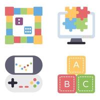 Games Flat icons sets vector