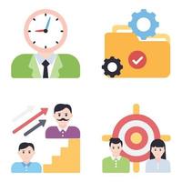 iconos planos de recursos humanos vector