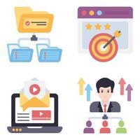 Operation Management Flat icons vector