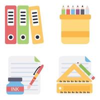 Stationary Flat icons vector