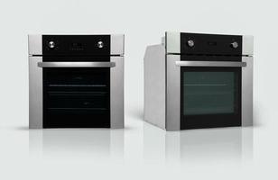 modern kitchen oven in two positions on a white background. kitchen appliances photo