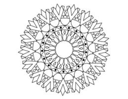 mandala arte blanco y negro, página para colorear, decoración, vector