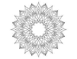 mandala arte blanco y negro, página para colorear, decoración, vector