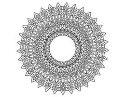 mandala arte blanco y negro, página para colorear, decoración, vector