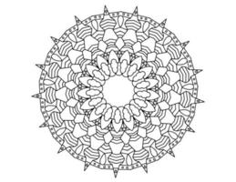 mandala arte blanco y negro, página para colorear, decoración, vector