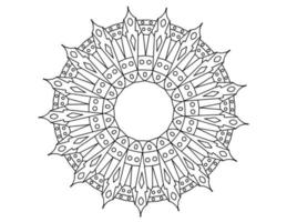 mandala arte blanco y negro, página para colorear, decoración, vector