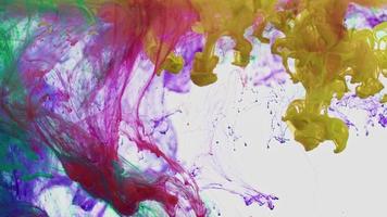Abstract Colors Drops Of Ink Swirling Paint In Water video