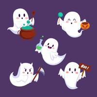 feliz halloween truco o trato fiesta de elemento de objeto fantasma para invitación, banner o página web. vector