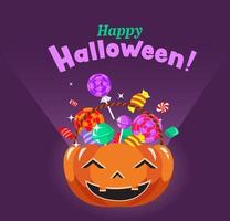 Vector illustration Happy Halloween trick or treat celebration with the characters for party invitation