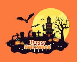 Vector illustration Happy Halloween trick or treat celebration with the characters for party invitation