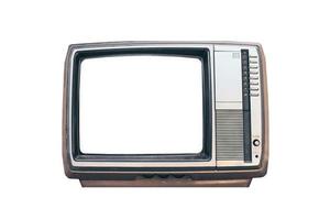 maqueta de televisión retro realista .copia espacio .foto espacio aislar fondo blanco foto