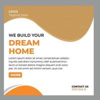 Construction company social media post design  template vector