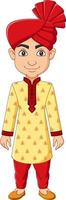 Cartoon Indian man in traditional dress vector