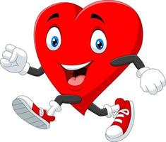Cartoon heart running to keep healthy vector