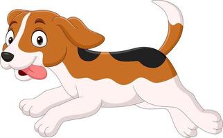 Cartoon funny dog running isolated on white background vector