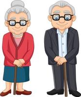 Cartoon elderly couple isolated on white background vector