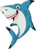 Cartoon funny shark isolated on white background vector