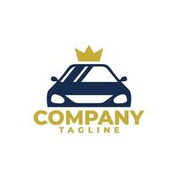 a car with a crown logo. automotive logo template. vector