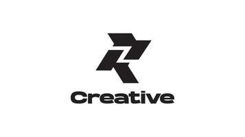 R letter  logo design template vector