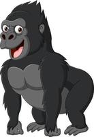 Cartoon funny gorilla on white background vector