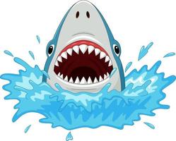 Cartoon shark with open jaws isolated on a white background vector