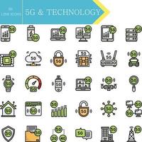 5G technology icons vector