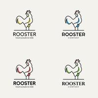 set of minimalist rooster logo design vector illustration, Great for Farm Restaurant Food Agriculture and others Businesses