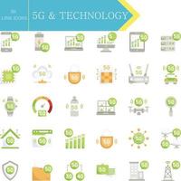 5G technology icons vector