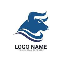 cabeza de toro azul abstracto. diseño de logotipo de toro. vector