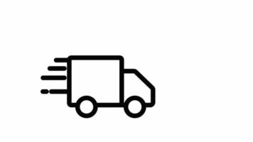 ícone de linha animada de caminhão. animação adequada para aplicação de entrega. video