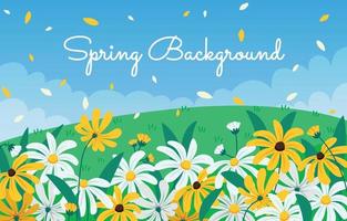 Scenery of Blossom Flowers in Spring vector