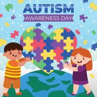 concepto del día mundial de la conciencia del autismo vector