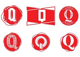 Q letter logo and icon design template vector