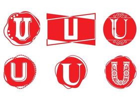 U letter logo and icon design template vector