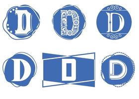 D letter logo and icon design template vector