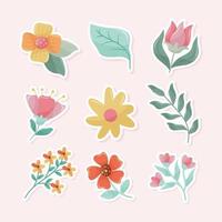 Spring Floral Element Vector Sticker