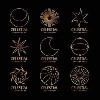 Celestial Bodies Logo Elements vector