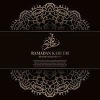 Ramadan kareem. Islamic background design with arabic calligraphy and ornament mandala. vector